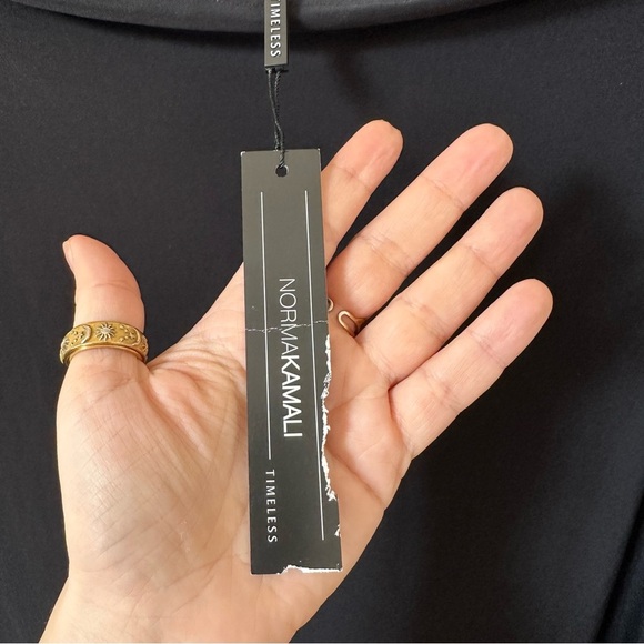 NWT Norma Kamali All In One Black Stretch Dress Convertible Long Sleeve Size XL - Picture 8 of 8